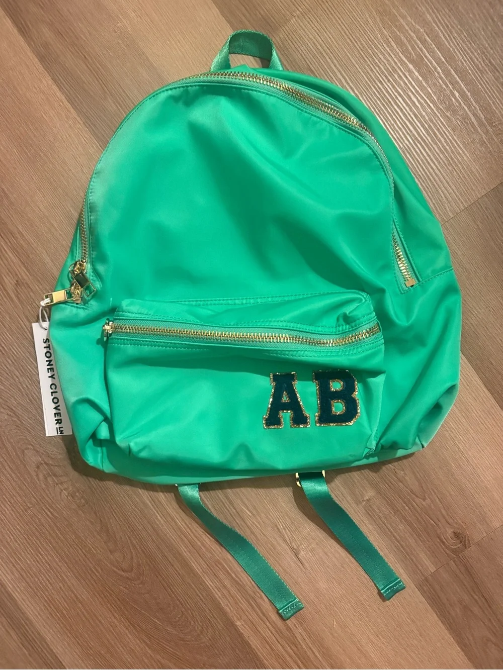 Stoney Clover Lane Emerald Green Backpack with AB Patch